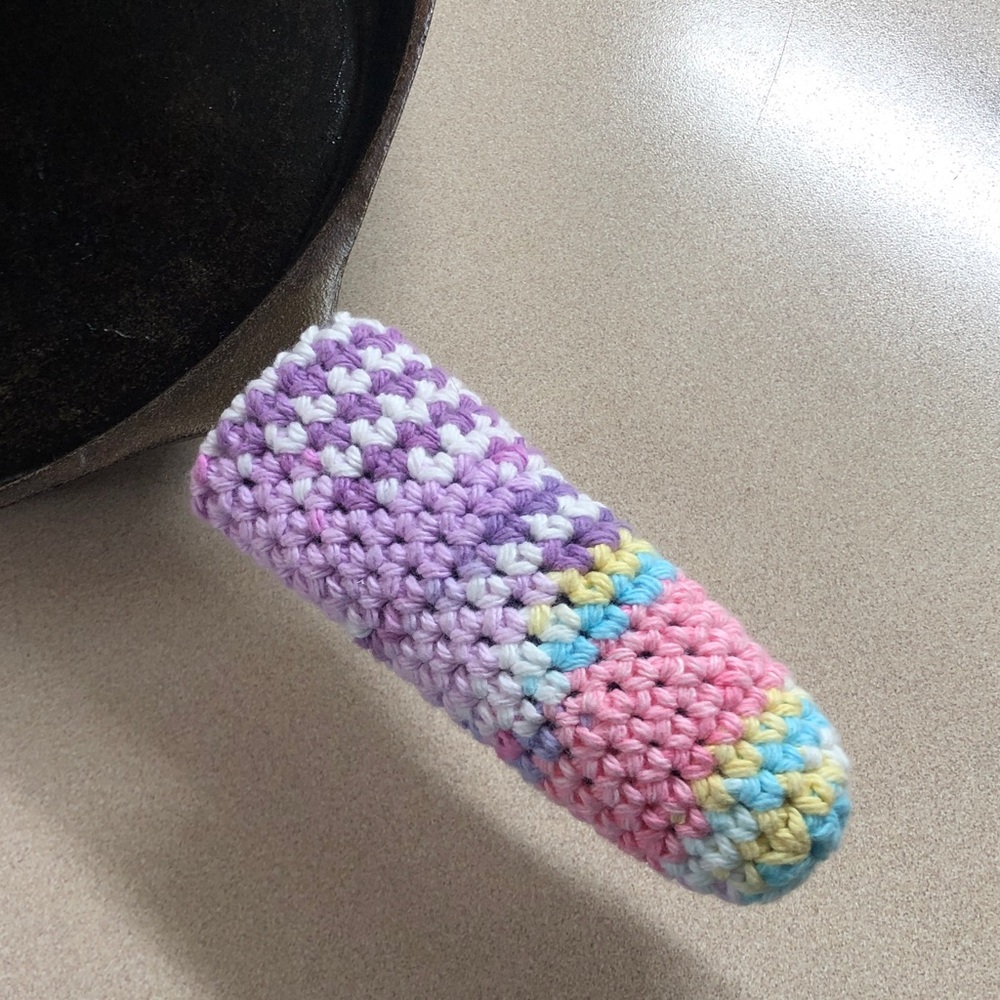 Colorful Crochet cast iron Pan Handle holder cotton handmade double thick